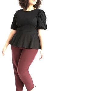 Ruffle Sleeve Peplum Top